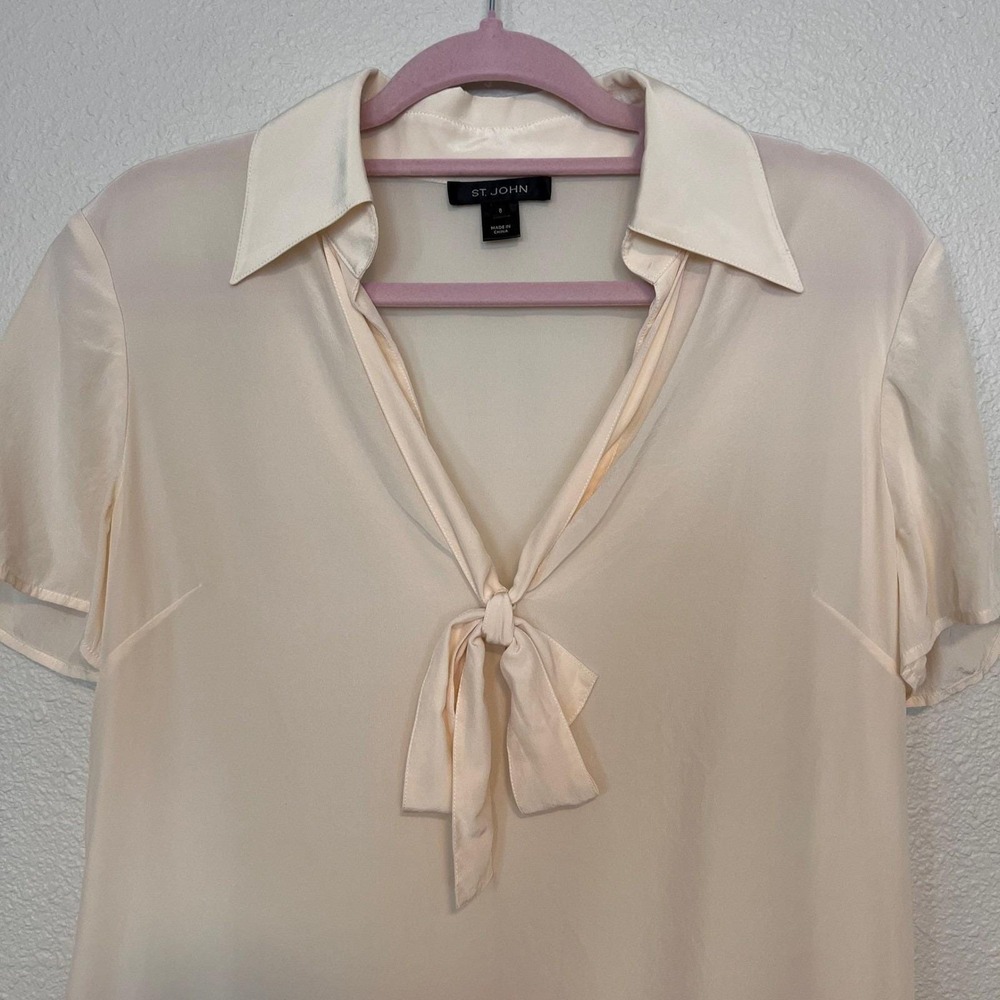 St. John Silk Tie-Neck Blouse | Timeless Career‎ Luxury